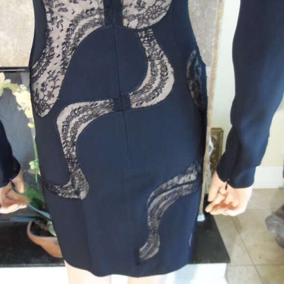 Stella McCartney Black Cocktail Dress w/Lace Inserts Detail Size S - Picture 14 of 16